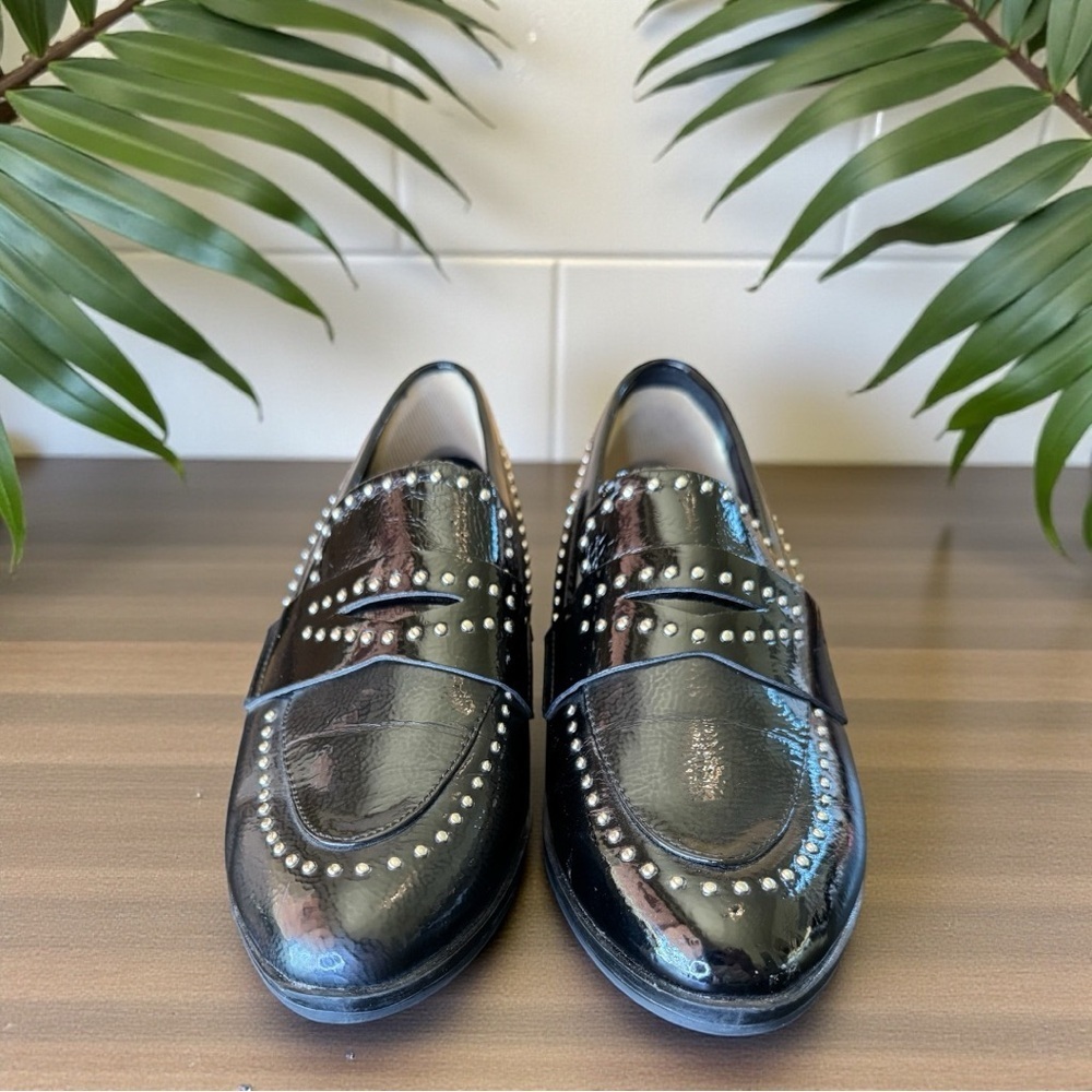 ALDO Black Studded Patent Loafers – Approx. Size 6–6.5 (See Measurements) - Picture 2 of 13